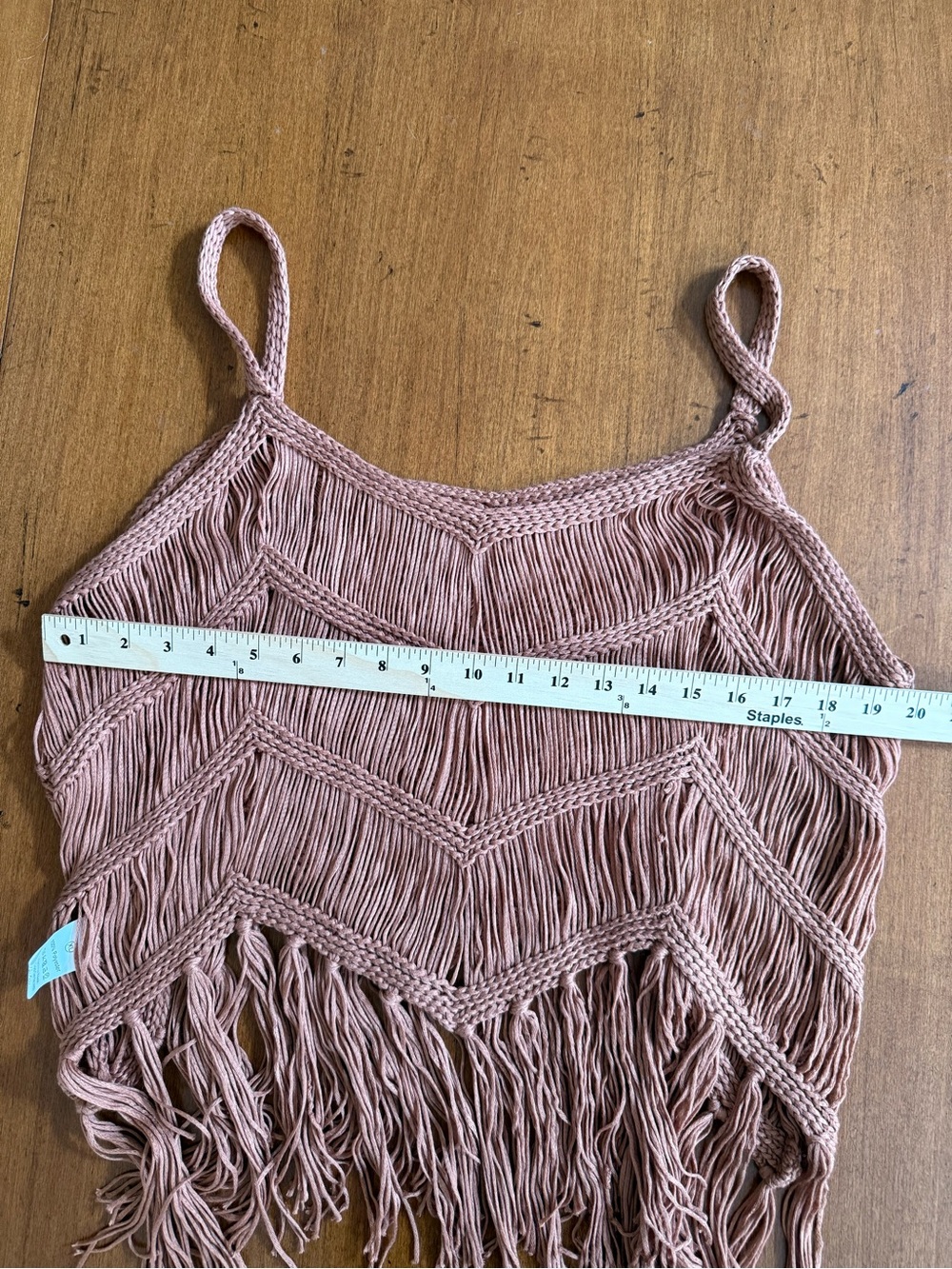 Fringed Crochet Tank Top in Mauve pink/brown - Picture 7 of 8
